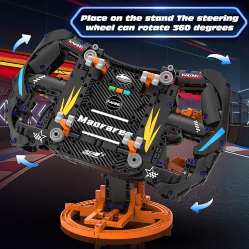 Sciencow F1 Racing Wheels Model Kit,Racing Theme Construction Building Blocks Toys, Chirstmas Birthday Gift for Ages 8-12, Home Office, Desk Deco - color: Orange
