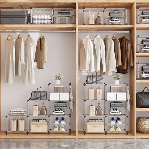 AWTATOS Closet Organizer 8 Cube Storage Shelves, Translucent - color: Translucent