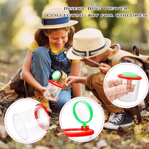5 Pcs Insert Bug Viewer Magnifier Bug Catcher Cage Box Magnifying Container Critter Collection Kit for Outdoor Science Exploration Tool