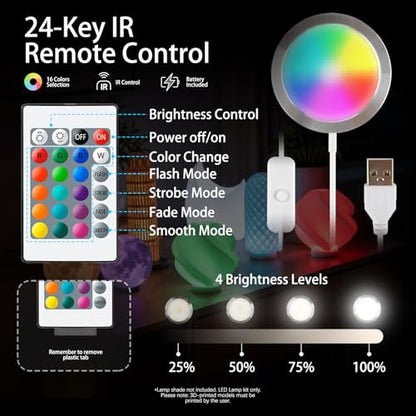 6-Pack IR RGB LED Lamp Kit 001 for Bambu Lab 3D Printed Light kit