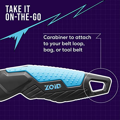 Zoid 3-in-1 Adjustable Utility Knife with Contoured Body and Trax-Grip for Safe and Easy Cutting, Functions as a Precision Utility Knife, Wire Stripper, and Carabiner, Box Cutter, Wire Cutter - size: Single, style: 3-in-1 Adjustable Utility Knife