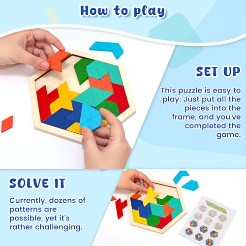 3 Otters Wooden Puzzle, with Guide Book - size: Medium