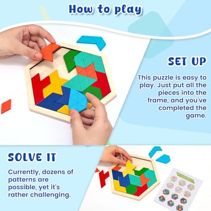 3 Otters Wooden Puzzle, with Guide Book - size: Medium