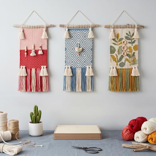 Tosnail 20 Pack Beginners Wooden Looms, 5.9 x 9 Inches Notched Weaving Loom for Adults, Darning Beading Boards, Basket Weaving Tools Kit for Crafts Project, Knitting, Sewing, Crochet