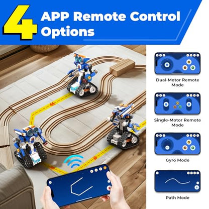 Apitor Robot J 6-in-1 Programmable STEM Learning Toy and Robot B 8-in-1 Electronic STEM Kits