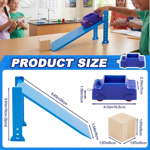 3 Pcs Inclined Plane Physics Kit with Cart & Block