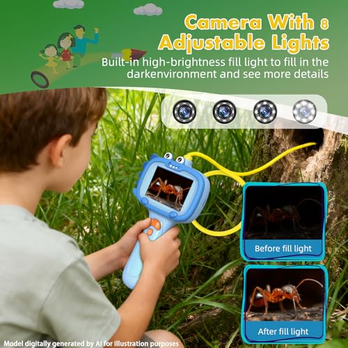 Kids Borescope Camera, STEM Outdoor Exploration Toy for Age 3+ Years Old - color: Blue