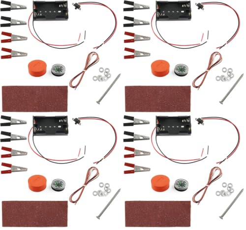 E-outstanding 1 Set Physics Experiment Homemade Electromagnet Experiment DIY kit for Physical and Science Project (Pack of 4) - size: Small (Pack of 4)