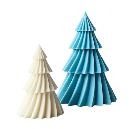 Large Christmas Tree Silicone Candle Mold, DIY 3D Spiral Cone Shape Mold,Folding Cone Christmas Tree for Candle Making, 3D Geometric Spinning Pillar Molds for Christmas Ornament(6.7") - color: Christmas Tree 6.7"
