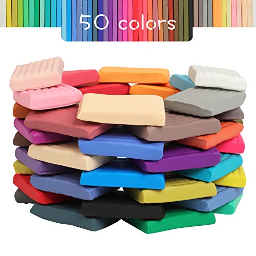 Aestd-ST Polymer Clay Kit 50 Colors, Oven Bake Modeling Clay for Kids - color: 50 Colors A