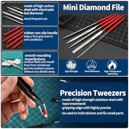 64Pcs Modeler Basic Tools Craft Set Hobby Building Tools Kit Gundam Model Tools for Assembling Repairing and Fixing