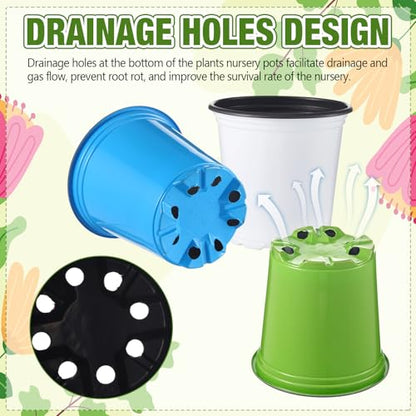 150 Sets Garden Pot Craft Kit Bulk DIY Flower Planting Kit Including Plastic Nursery Pots Labels and Stickers for Flower Planting Growing Garden Supplies(Fresh) - style: Fresh