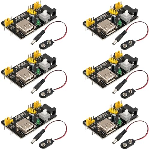 6Pcs Breadboard Power Supply Module 3.3V 5V