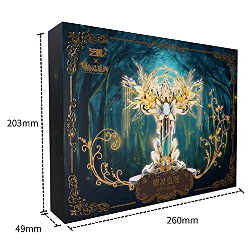 MU Fairy Series Elf Crowns 3D Metal Model Kits Fairy Crown Cinderella Princess Puzzles Kits for Adults, DIY Miniature Dollhouse Building, Birthday New Year Xmas Gift - color: Elf Crown