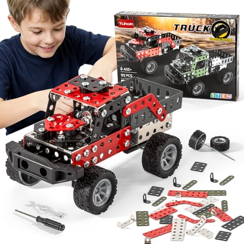 STEM Building Toy Set for Boys Age 8-12,Metal Building Kits for Boys Age 8+ - color: Red
