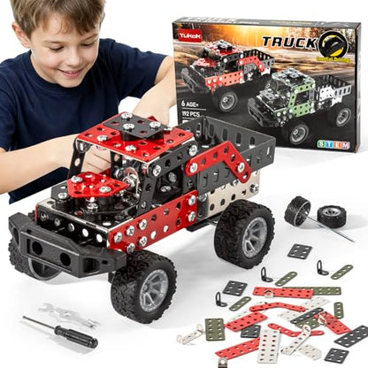 STEM Building Toy Set for Boys Age 8-12,Metal Building Kits for Boys Age 8+ - color: Red