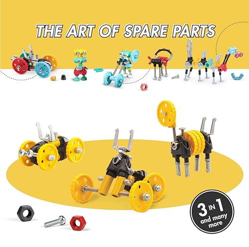The Off Bits Building Toy - Yellow Vehicle Kit BlazeBit - Building & Construction Toy Tool Set for Kids Including Guide Book - Build-it-Yourself, Gift Ideas for Kids Boys & Girls - style: Modern