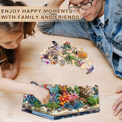 Wooden Puzzles for Adults, 10.6 * 10.2 in 195 pcs Ocean Aquarium Puzzle - color: Ocean Aquarium, size: Medium