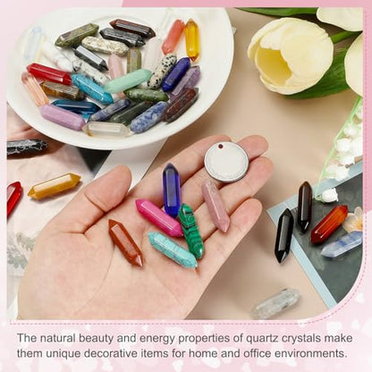 MECCANIXITY 10 Pack Tea Quartz Crystals, Polished Crystals Bulk Hexagonal Shaped Meditation Gemstone for Jewelry Making Energy Balance Accessories Gifts - color: Tea Quartz