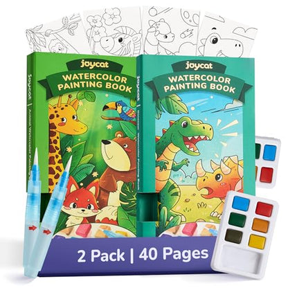 JoyCat 2 Pack Pocket Paint with Water Coloring Books for Kids - style: 2 Pack - Animals & Dinosaurs