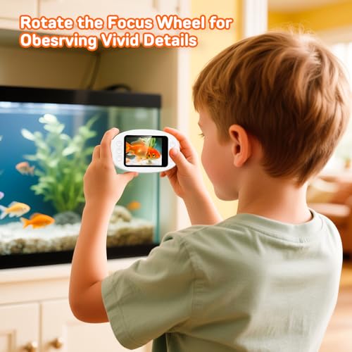 Handheld Microscope for Kids with 2.0" IPS Screen Digital Outdoor Gifts - color: White