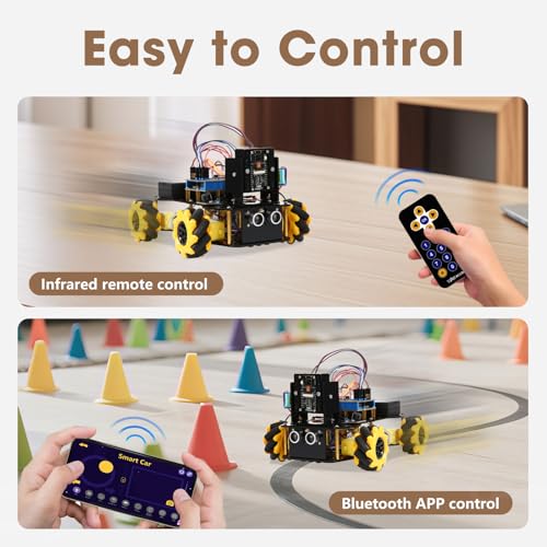 Robotics Kit for Kids Ages 8–12 12-16, ACEBOTT Smart Robot Car Kit with 3MP Camera, STEM Toys for Boys Compatible with Arduino & Scratch,App & Remote Control,STEM Gift for Boys, Girls,Teens and Adults - color: Black + Yellow