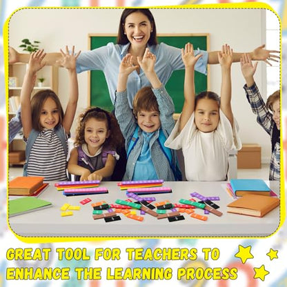Sayglossy 60 Sets Fraction Tiles Set for Math Classroom Fractions Manipulatives Math Learning Manipulatives for Home School Supplies