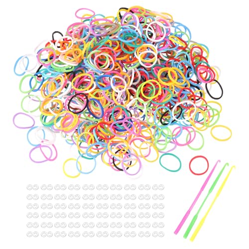 MECCANIXITY 1800 Pcs Loom Rubber Bands Kit with 75 Pcs S-Clips 3-Hooks Rubber Bands Refill Bracelet Making Kits for Weaving DIY Handcrafts Gift, Mixed Colors - color: Mixed Colors