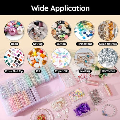 Segbeauty Craft Organizer - 26 Grid Small Storage Box with Hinged Lid, Clear Plastic Bead & Jewelry Storage Container - size: 26 Count (Pack of 1)