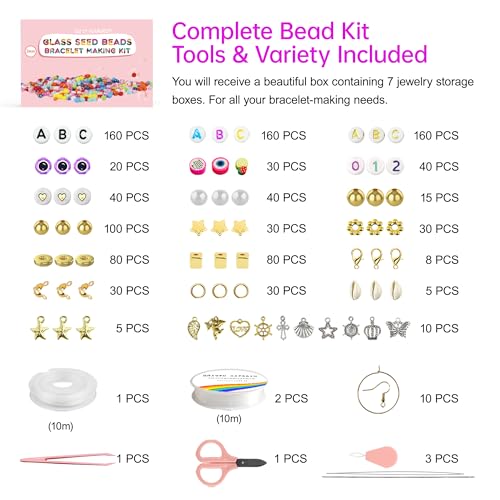 Redtwo 3mm 45000pcs Glass Seed Beads Kit