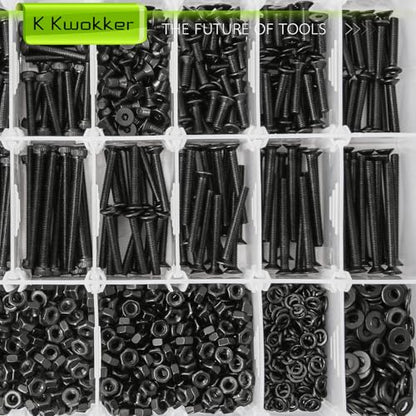2540Pcs M3 Screw Kit 4MM to 35MM, M3 Socket Head Screws & Flat Head Screws, Upgraded Zinc Plated Assorted Nuts and Bolts Assortment Kit Black M3 Screws with Nuts, Washer and Lock Washers - size: G. M3