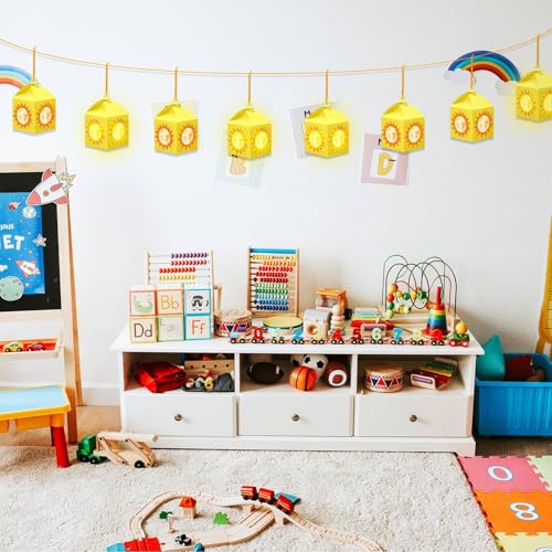 Simgoing 12 Sets Sun Lantern Crafts Kit with LED Lights - style: Sun