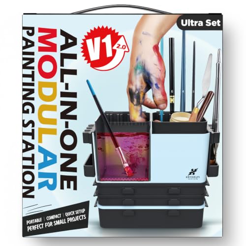 V1 2.0 Portable Modular Painting Station for Miniature Painting - color: Blue Black