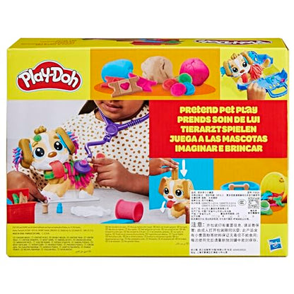 Play-Doh Care 'n Carry Vet Playset for Kids 3 Years and Up with Toy Dog, Storage, 10 Tools, and 5 Modeling Compound Colors, Non-Toxic