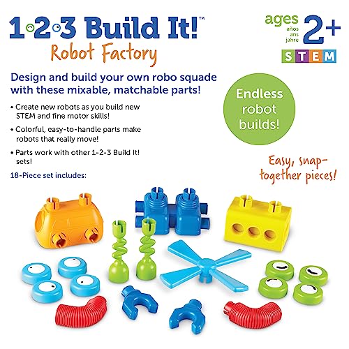Learning Resources 1-2-3 Build It Robot Factory