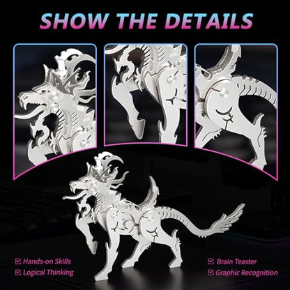 FILASLFT 3D Metal Puzzles for Adults,Mechanical Model Kit Baize - color: A8-baize-silvery
