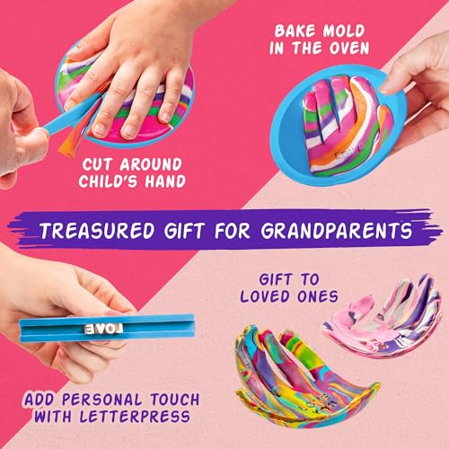 Original Stationery Craft Kits Trinket Dish Studio - Multicolor, 40 Pieces, Air-Drying Clay & Tools - Jewelry Dish Making Kit & DIY Clay Jewelry Bowls