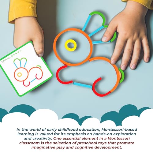 puzgic Stem Kids Toys for Creative Learning Building Educational Resources Kids Toy for Preschool and Kindergarten 3 4 5 6 Years Old Boys and Girls Brain Teaser Smart Sticks Montessori Toys