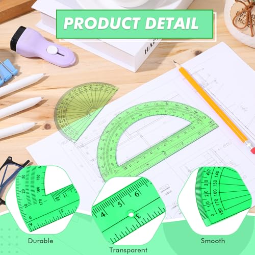 EBOOT 2 Pcs Plastic Protractors - color: Green
