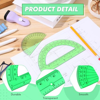 EBOOT 2 Pcs Plastic Protractors - color: Green