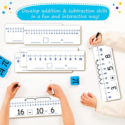 Simply Magic 12-Pack Double-Sided Dry Erase Number Line White Boards 4"x12"