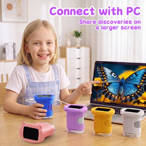 SEEKID Kids Microscope,1000X Handheld Digital Microscope (Purple) - color: Purple