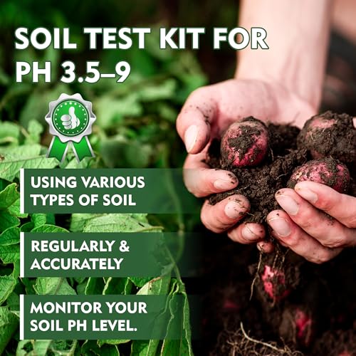 Soil Test Kit for pH 3.5–9 with Tube, 100ct Soil pH Test Strips