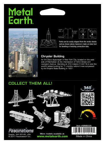 Metal Earth Chrysler Building 3D Metal Model Kit Bundle with Tweezers Fascinations