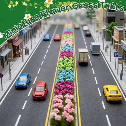 Warmtree 63 Pcs Miniature Colorful Flower Cluster DIY Static Grass - color: Color C