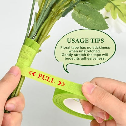 Floral Tape and Wire Kit, 1/2 Inch Tape and 22 Gauge Stems