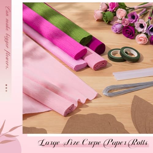 6 Colors Crepe Paper Kit 17 x 98 Inch, Red Rose Color Scheme - color: Red Rose Color Scheme