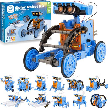 Sillbird Bundle - 2 Items Robot Building Kit with Remote Control & Solar Robot Toys, DIY Building Science Experiment Kit for Kids Aged 8-14, Christmas STEM Gift for Kids Teens Birthday