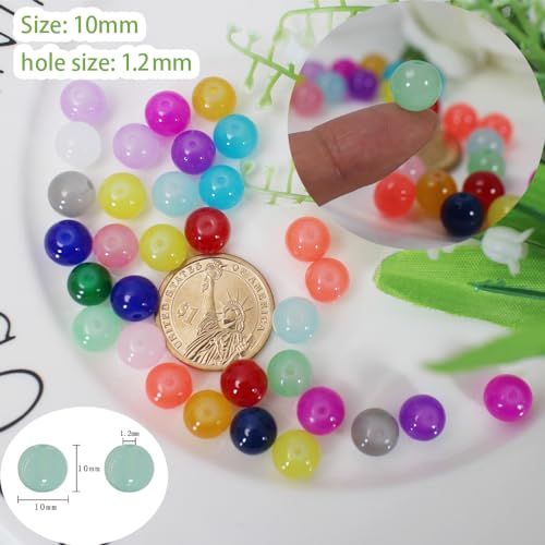 10mm Assorted Glass Beads 626pcs Kit for Jewelry Making - size: 10mm Mixed Set