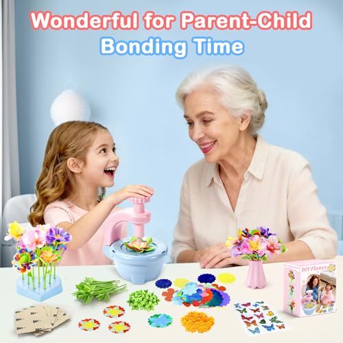Fabric Flower Bouquets Toys for 3+, Flower Making Kit, DIY Arts and Crafts - size: Number of flowers（100pcs）